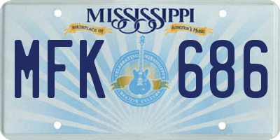 MS license plate MFK686