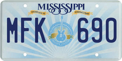 MS license plate MFK690