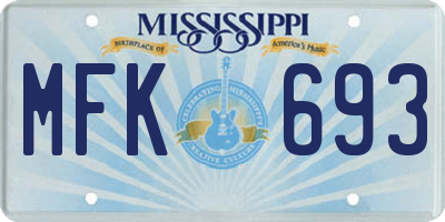 MS license plate MFK693