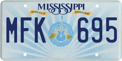 MS license plate MFK695