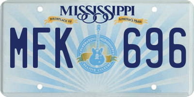 MS license plate MFK696
