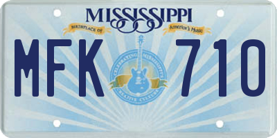 MS license plate MFK710