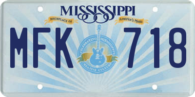 MS license plate MFK718