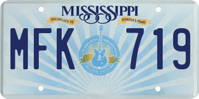 MS license plate MFK719