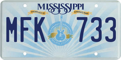 MS license plate MFK733