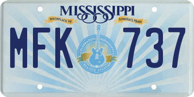 MS license plate MFK737