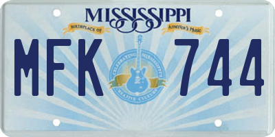 MS license plate MFK744