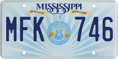 MS license plate MFK746