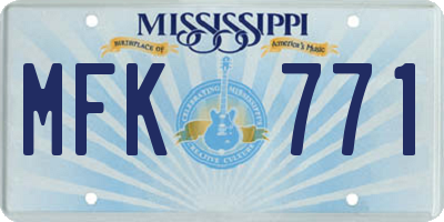 MS license plate MFK771