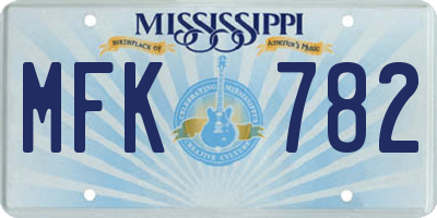 MS license plate MFK782
