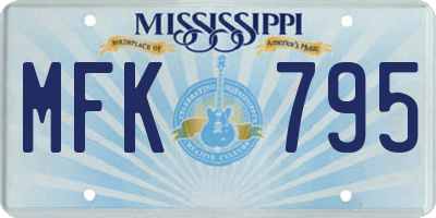 MS license plate MFK795