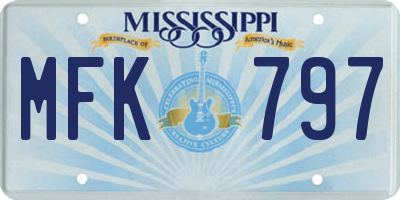 MS license plate MFK797