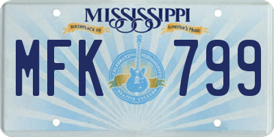 MS license plate MFK799