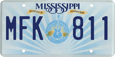 MS license plate MFK811