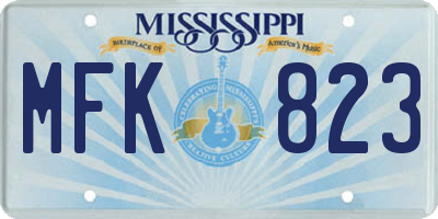 MS license plate MFK823
