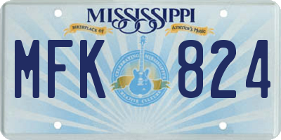 MS license plate MFK824