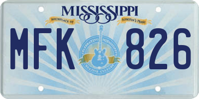 MS license plate MFK826