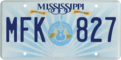 MS license plate MFK827