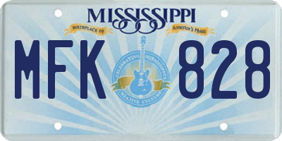 MS license plate MFK828