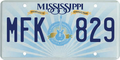MS license plate MFK829