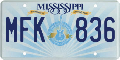 MS license plate MFK836