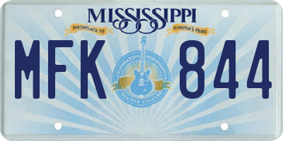MS license plate MFK844