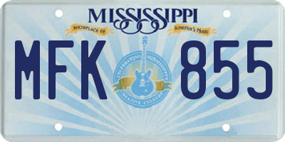 MS license plate MFK855