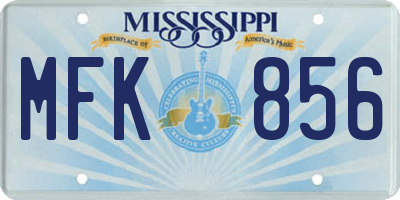 MS license plate MFK856