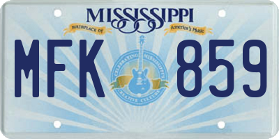 MS license plate MFK859