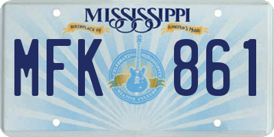 MS license plate MFK861