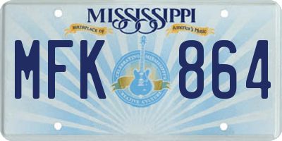 MS license plate MFK864