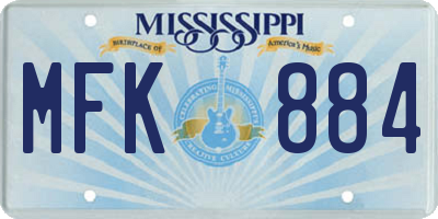 MS license plate MFK884