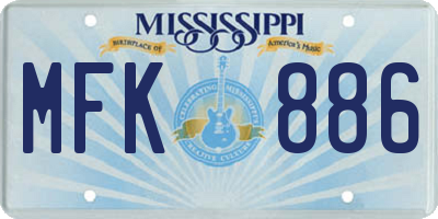 MS license plate MFK886