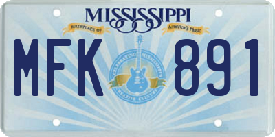 MS license plate MFK891