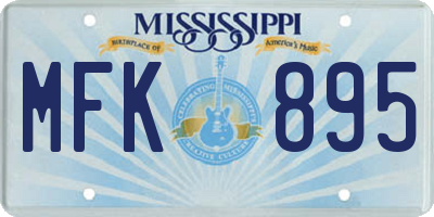 MS license plate MFK895