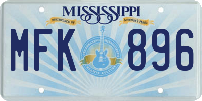 MS license plate MFK896
