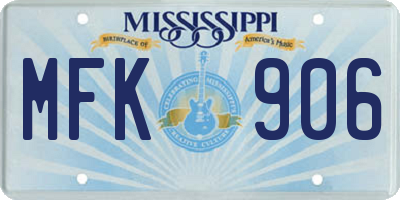MS license plate MFK906