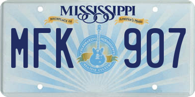 MS license plate MFK907