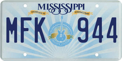 MS license plate MFK944
