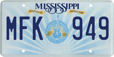 MS license plate MFK949