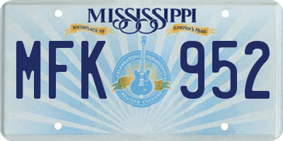 MS license plate MFK952