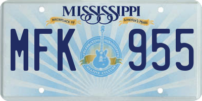 MS license plate MFK955