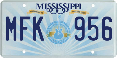 MS license plate MFK956