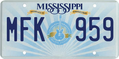 MS license plate MFK959