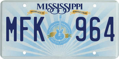 MS license plate MFK964