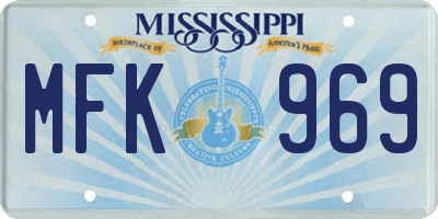 MS license plate MFK969