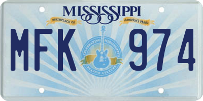 MS license plate MFK974