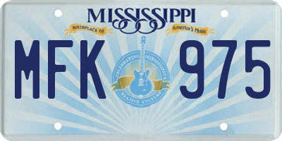 MS license plate MFK975