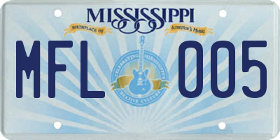 MS license plate MFL005