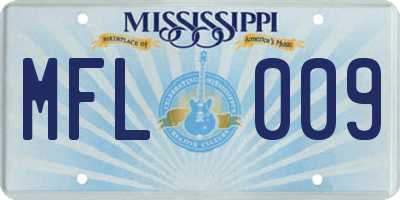 MS license plate MFL009